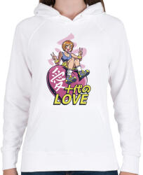 printfashion Love-manga - szerelem - Női kapucnis pulóver - Fehér (4607161)