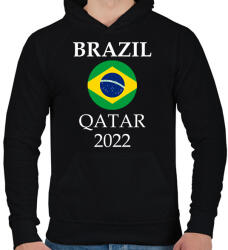 printfashion Brazil 2022 Qatar - Férfi kapucnis pulóver - Fekete (10778911)