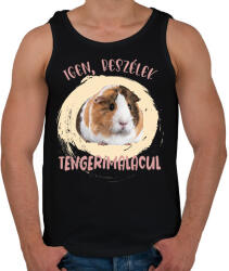 printfashion Igen, beszélek tengerimalacul - Férfi atléta - Fekete (7091392)