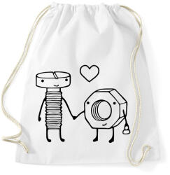 printfashion Csavar es anya páros - Sportzsák, Tornazsák - Fehér (6064036)