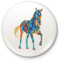 printfashion Colorfull Horse - Kitűző, hűtőmágnes - Fehér (3080772)