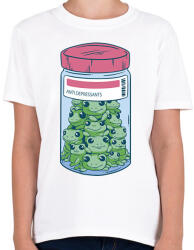 printfashion Béka antidepresszáns - Gyerek póló - Fehér (13956107)