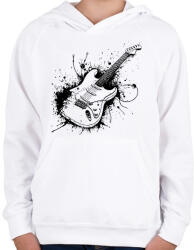 printfashion gitár - Gyerek kapucnis pulóver - Fehér (16826697)
