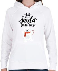 printfashion Bear - Női kapucnis pulóver - Fehér (384245)