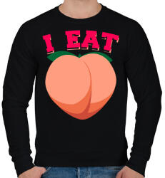 printfashion I eat peach - Férfi pulóver - Fekete (2119072)