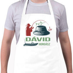 printfashion Horgász - Névvel - Kötény - Fehér (6287280)