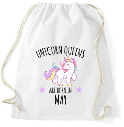 printfashion Unikornis királylányok születésnapja májusban - Sportzsák, Tornazsák - Fehér (1478957)
