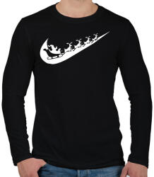 printfashion nike márkaparódia fehér - Férfi hosszú ujjú póló - Fekete (10811798)