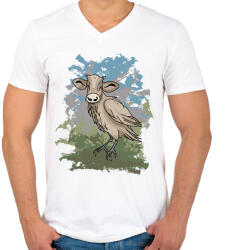 printfashion A dolmányos borjú - Férfi V-nyakú póló - Fehér (5691057)