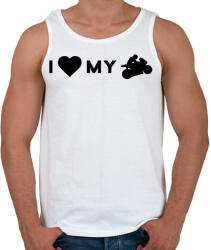 printfashion I love my bike - Férfi atléta - Fehér (2240333)