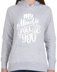 printfashion My mind is full - Női kapucnis pulóver - Sport szürke (2218078)