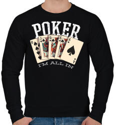 printfashion Póker - Férfi pulóver - Fekete (5196245)