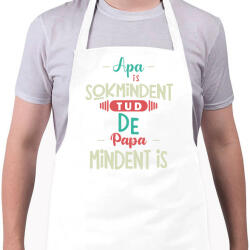 printfashion Apa sok mindent tud, de papa mindent is - Kötény - Fehér (7427622)