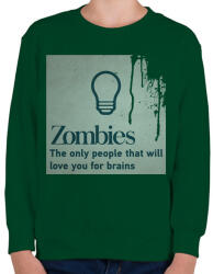 printfashion Zombies - Gyerek pulóver - Sötétzöld (658778)