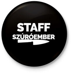 printfashion Szúróember - Kitűző, hűtőmágnes - Fekete (3100551)