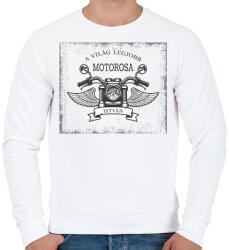 printfashion A világ legjobb motorosa - Névvel - Férfi pulóver - Fehér (6361646)
