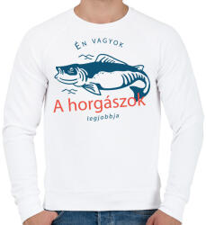 printfashion Én vagyok a horgászok legjobbja - Férfi pulóver - Fehér (6281240)