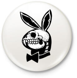 printfashion Playboy nyuszi csontváz - Kitűző, hűtőmágnes - Fehér (5672224)