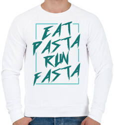 printfashion Eat pasta run fasta - Férfi pulóver - Fehér (7355997)