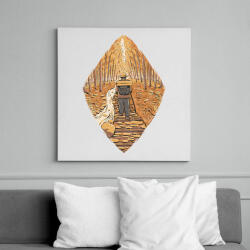 printfashion Őszi túrázó - Vászonkép - Fehér (16621386)