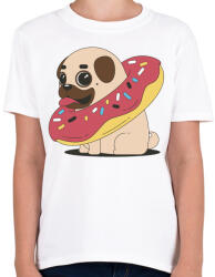 printfashion Mopsz kutya - Gyerek póló - Fehér (1035737)
