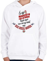 printfashion Én egy tetovált anyuka vagyok. - Gyerek kapucnis pulóver - Fehér (283844)