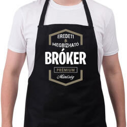 printfashion Bróker prémium minőség - Kötény - Fekete (4928880)