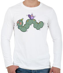 printfashion Hernyó - Férfi hosszú ujjú póló - Fehér (16143009)