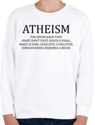 printfashion ATHEISM - Gyerek pulóver - Fehér (281862)