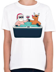 printfashion Karácsonyi jacuzzi - Gyerek póló - Fehér (5639119)