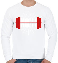 printfashion No pain No gain - Férfi pulóver - Fehér (1038853)