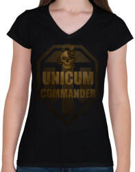 printfashion UNICUM COMMANDER - Női V-nyakú póló - Fekete (2295976)