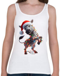 printfashion Táncoló karácsonyi party zebra - Női atléta - Fehér (15262863)