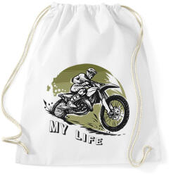 printfashion My life - Motoros minta - Sportzsák, Tornazsák - Fehér (6362542)