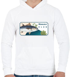 printfashion Horgász klub - Férfi kapucnis pulóver - Fehér (6281299)