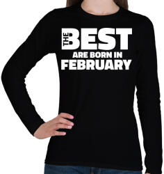 printfashion The Best are born in february - Női hosszú ujjú póló - Fekete (5426789)