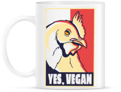 printfashion Yes vegan - vegán vagyok - Bögre - Fehér (5486531)