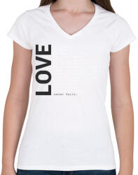 printfashion LOVE - Női V-nyakú póló - Fehér (1157318)