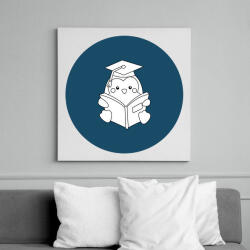 printfashion Pingvines diplomás minta - Vászonkép - Fehér (6640886)
