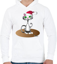 printfashion Télapócic - Férfi kapucnis pulóver - Fehér (454736)