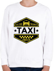 printfashion Not the worst taxi driver - Gyerek pulóver - Fehér (7555914)