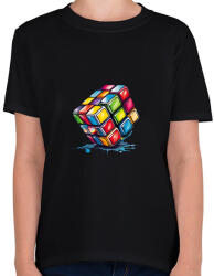 printfashion rubik kocka - Gyerek póló - Fekete (16610865)