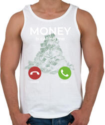 printfashion Money is calling - Férfi atléta - Fehér (14268337)