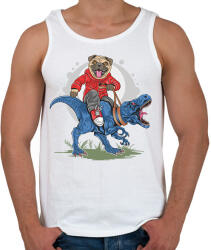 printfashion Mopsz és a T-rex - Férfi atléta - Fehér (2883661)