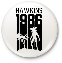 printfashion hawkins 1986 - Kitűző, hűtőmágnes - Fehér (13538639)