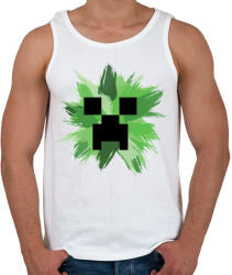 printfashion Minecraft Creeper - Férfi atléta - Fehér (829930)