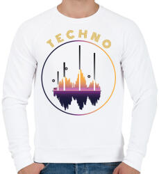 printfashion Techno - Hang - Férfi pulóver - Fehér (6577720)