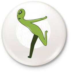 printfashion Alien Naruto run - Kitűző, hűtőmágnes - Fehér (6248971)