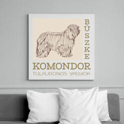 printfashion Büszke tulajdonos - Komondor - Vászonkép - Fehér (6640741)