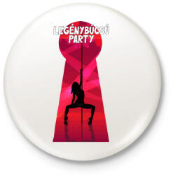 printfashion Legénybúcsú party - Kitűző, hűtőmágnes - Fehér (5174468)